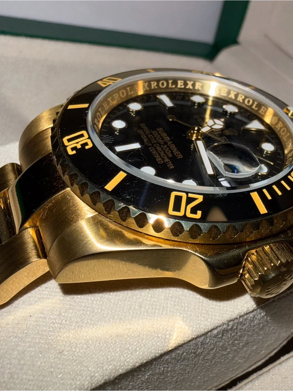 Geneva Gold-Tone Men’s Watch with Black Dial